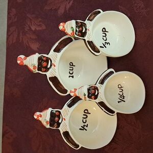 Vintage Glittering Goodies Ceramic Measuring Cups Gingerbread Men 4 pack